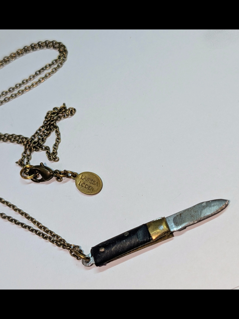 Larissa Loden Switchblade Necklace in Gold and Black